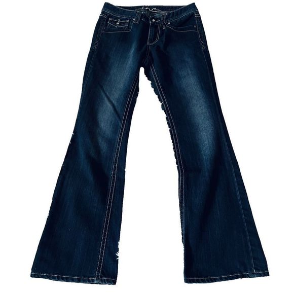 INC Denim Regular Fit Boot Leg Jeans 6 Dark Wash - Picture 2 of 15